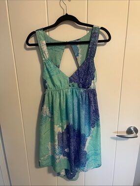 Roxy Blue & Aqua Floral Summer Dress